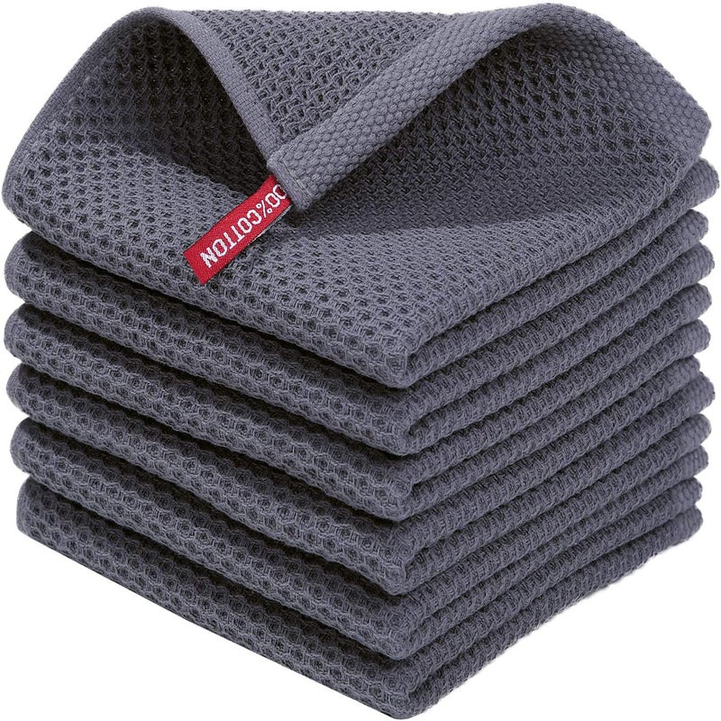 Pure Cotton Honeycomb Kitchen Dishwashing Square Towel Can Be Packaged With Hook Waffle Square Towel With Code - Image 2